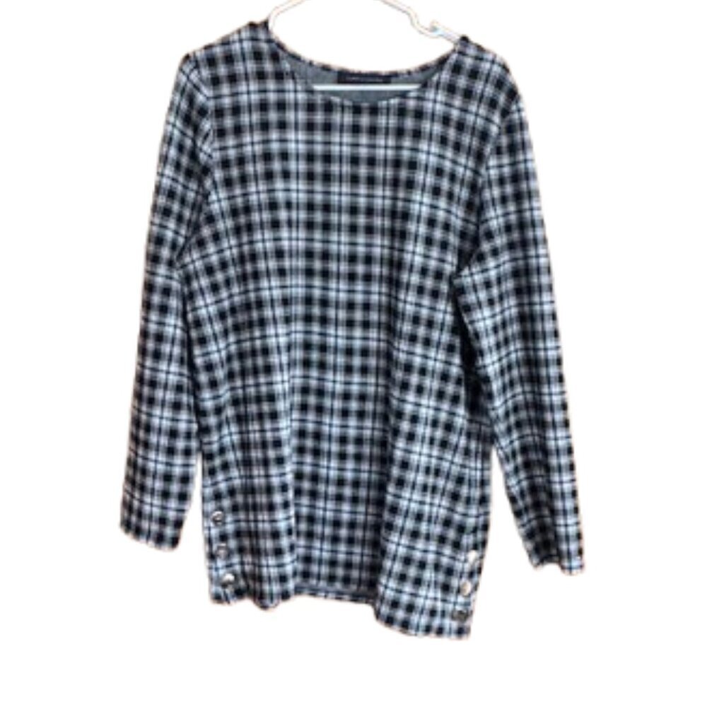 Tommy Hilfiger Plaid Long-Sleeve Top NWOT Large (G10)